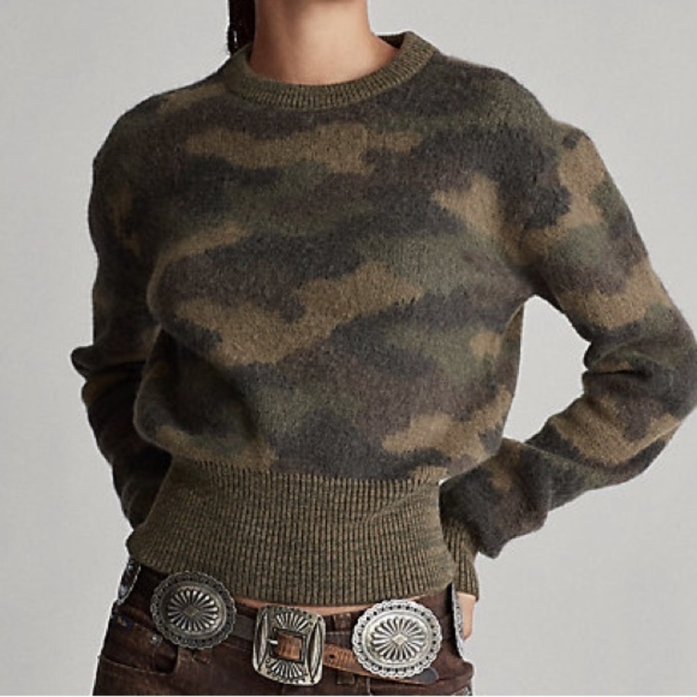 NWT Polo Ralph Lauren Alpaca & Wool Camo Sweater M